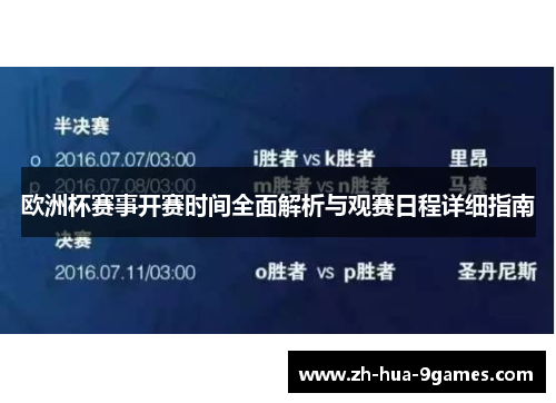 欧洲杯赛事开赛时间全面解析与观赛日程详细指南 欧洲杯赛事开赛时间全面解析与观赛日程详细指南